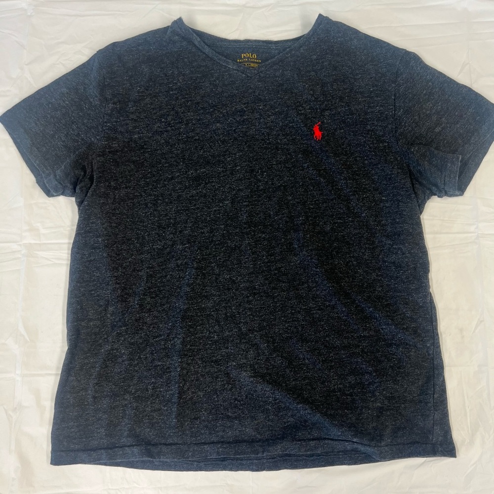 Polo Ralph Lauren T-Shirt Mens L Short Sleeve V-Neck Embroidered Pony